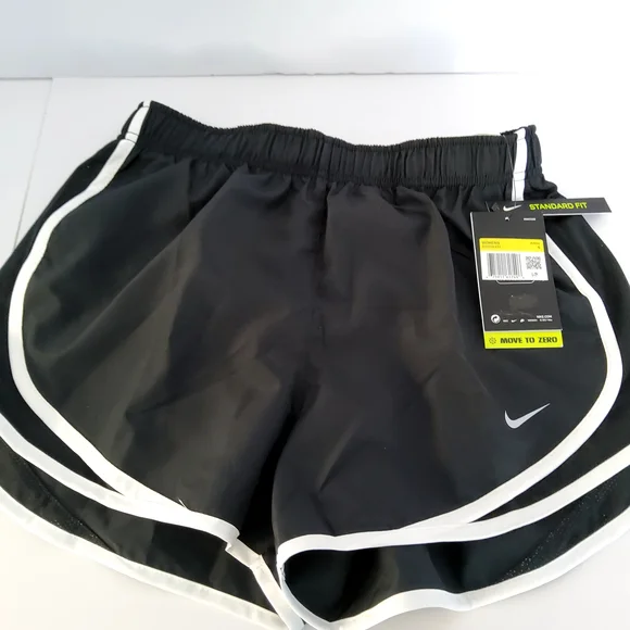 (NEW) Nike Womens Dri-Fit Running Shorts Black & White Mesh Sides Liner Size XS - Picture 7 of 7